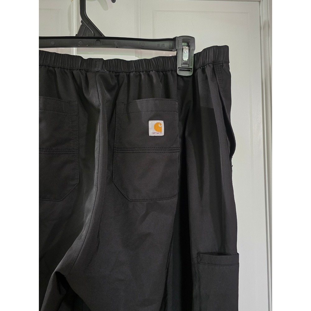 Carhartt Force Women Black Scrub Pants Cargo Utility C52106 Regular Large L - Picture 3 of 6